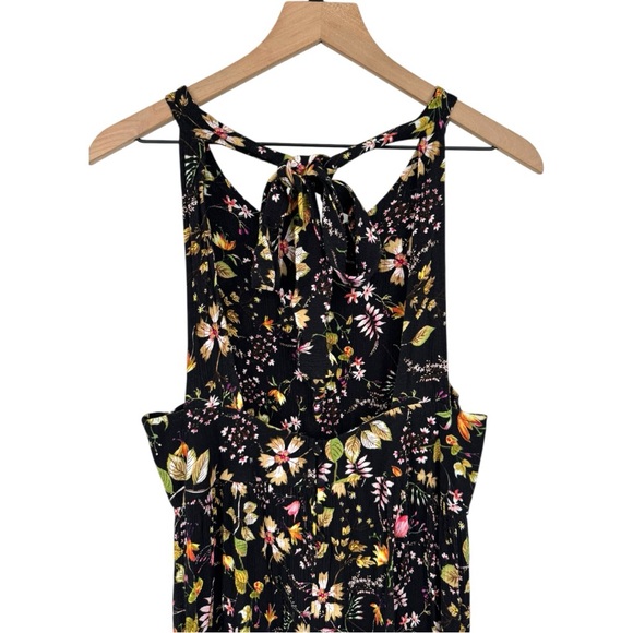 Natural Life Halle Floral Halter Maxi Dress Black Boho Tiered Large - Picture 10 of 14
